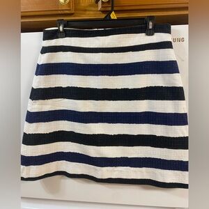 Kate Spade Black and Blue Striped A-Line Skirt